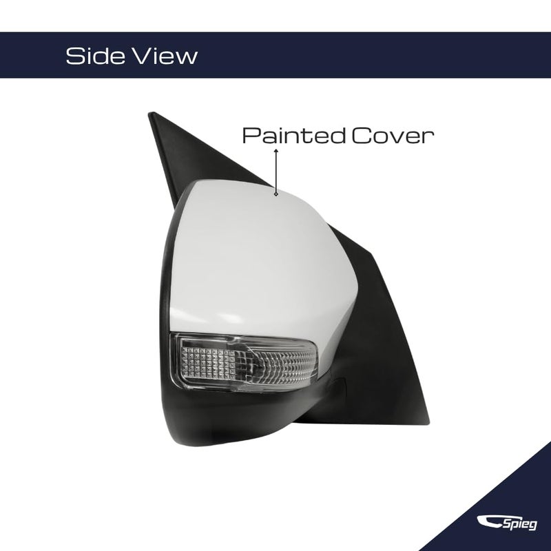 Spieg Passenger Side Mirror for 2014-2018 Toyota Corolla Power Adj Heated Turn Signal Light Painted White 7 Pins Right TO1321295 - Image 4